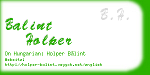 balint holper business card